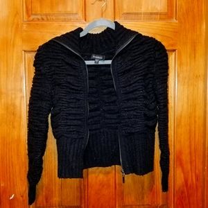 Black bebe zipper up sweater